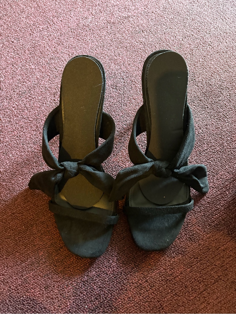 Express Black Knot-Front Slide Mules